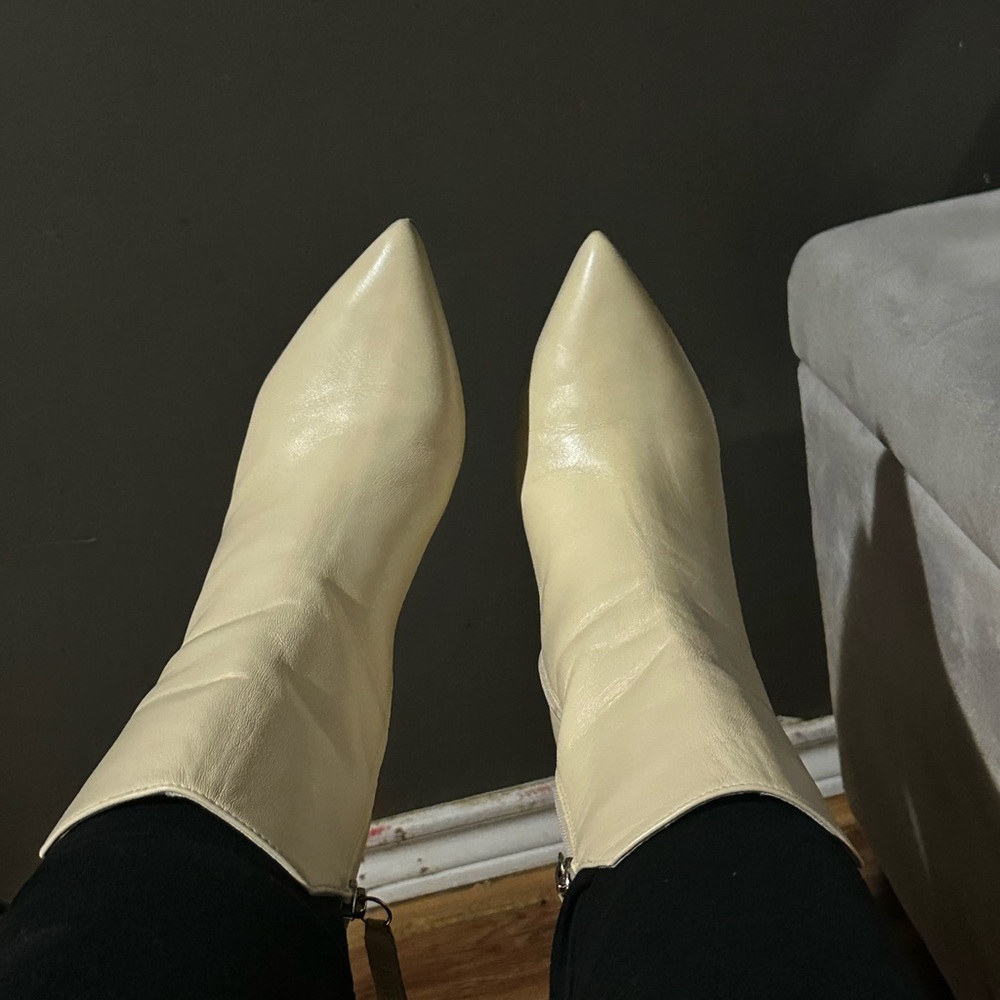 SCHUTZ Cream Ankle Booties